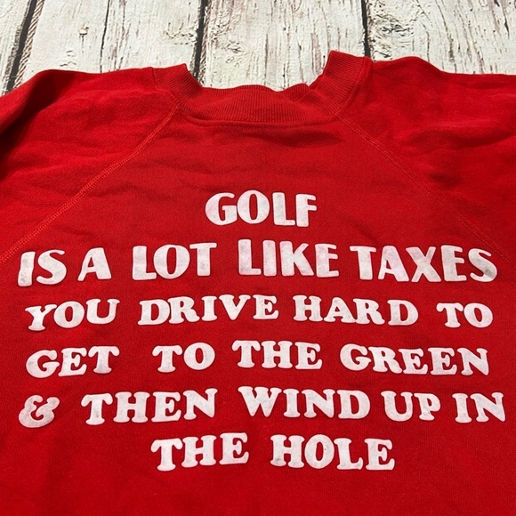 Vintage Funny Golf Humor Graphic Golf Gift 1980s Crewneck Pullover Sweatshirt - Picture 3 of 4